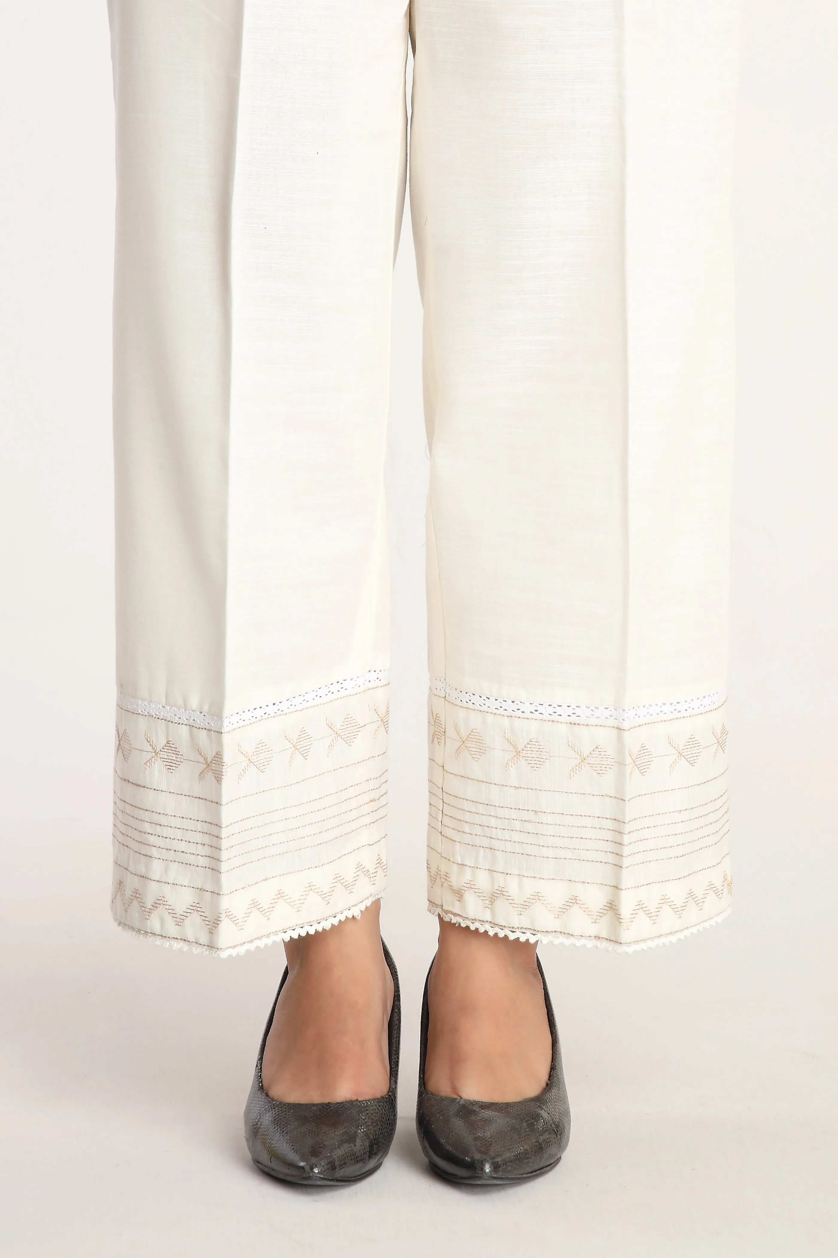 1 Piece Slub Khaddar Embroidered Culottes (BB9961)