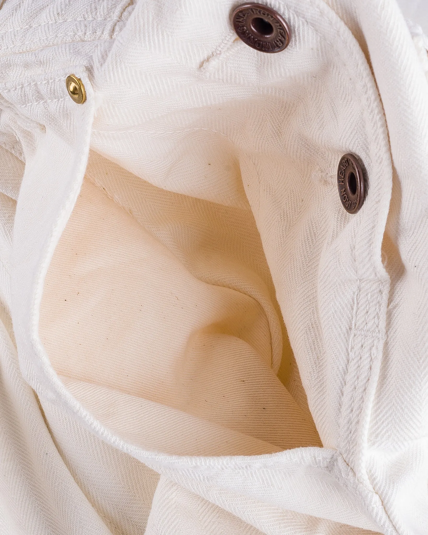10.5oz Herringbone Double Knee Overalls - White