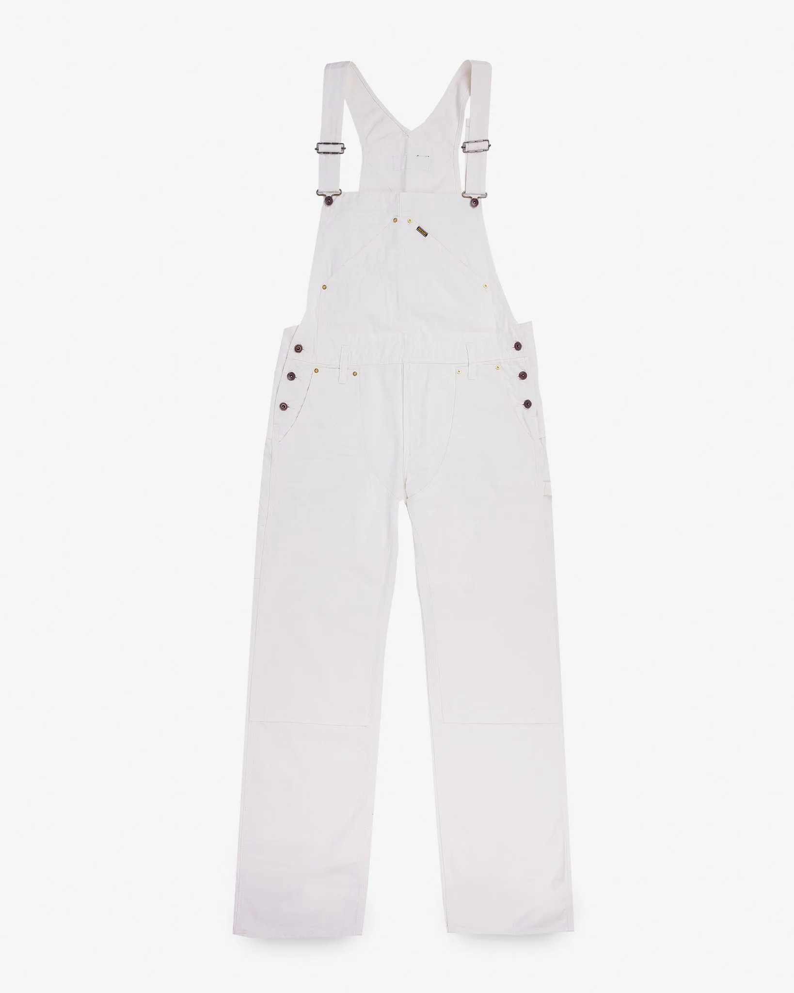 10.5oz Herringbone Double Knee Overalls - White