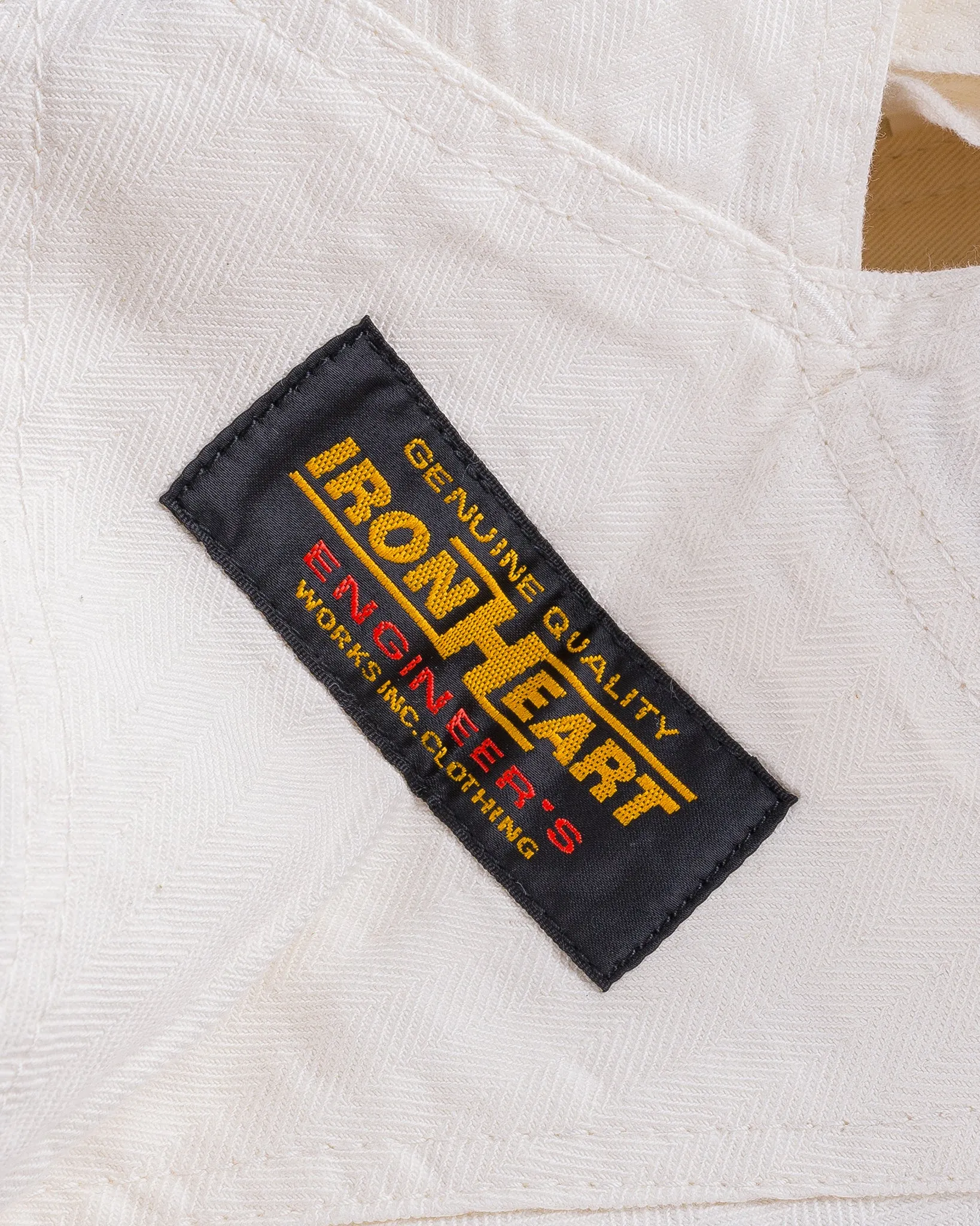 10.5oz Herringbone Double Knee Overalls - White