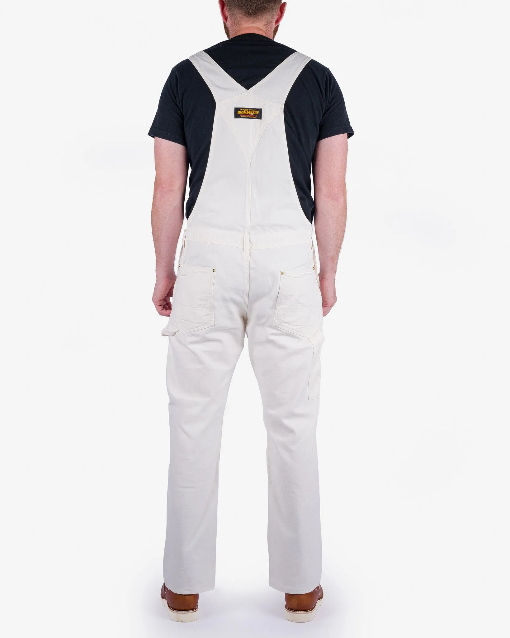 10.5oz Herringbone Double Knee Overalls - White