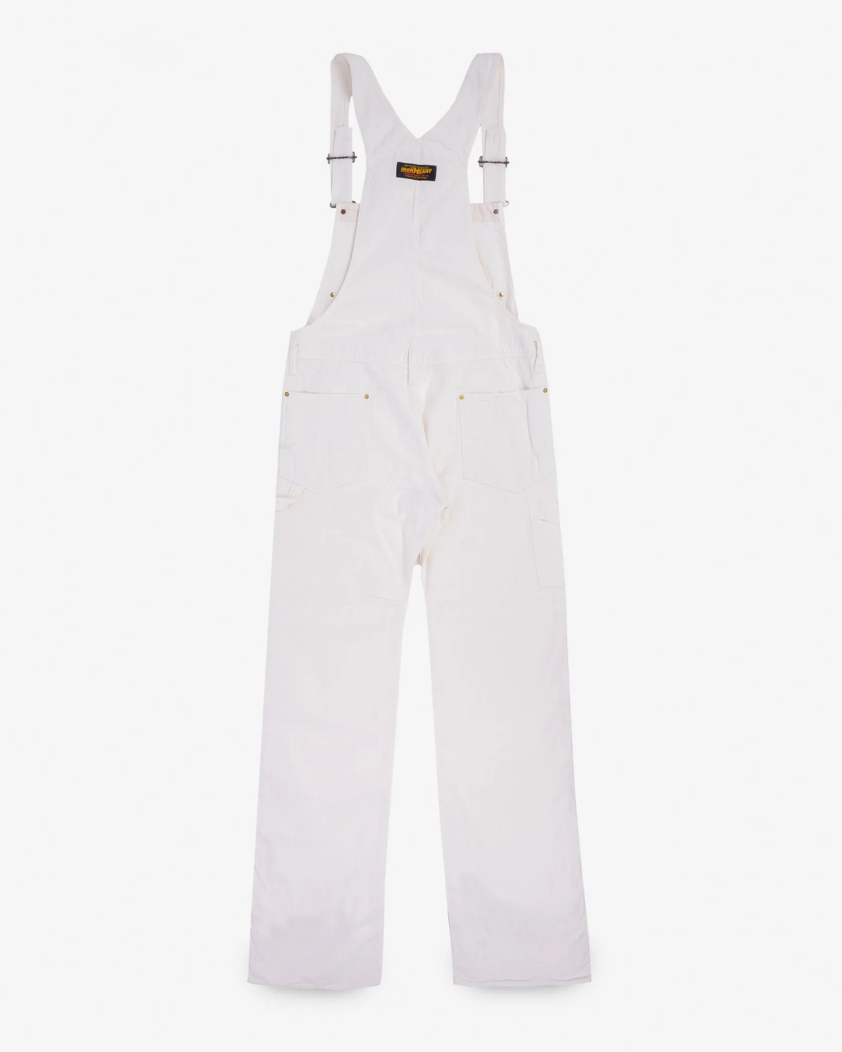 10.5oz Herringbone Double Knee Overalls - White