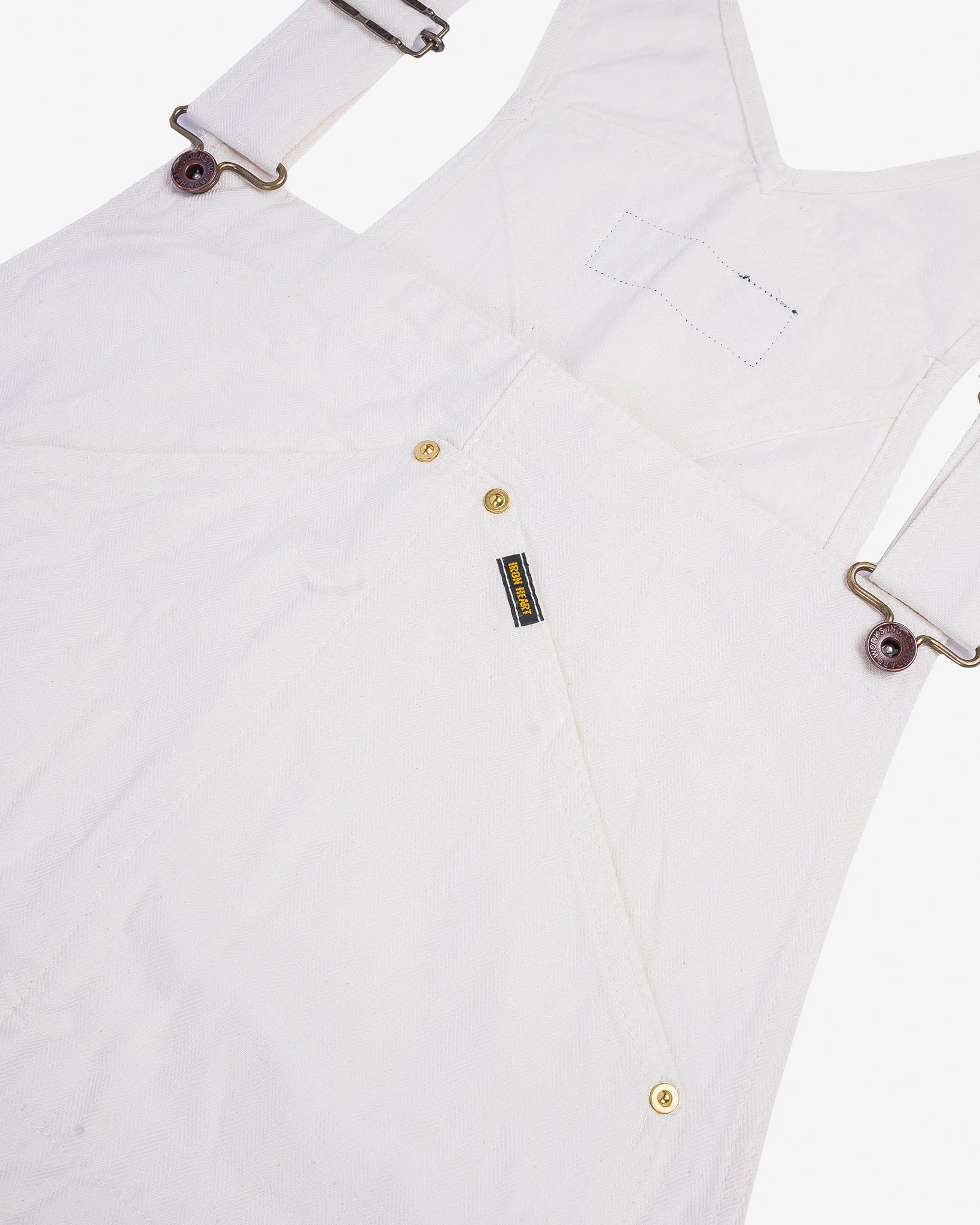 10.5oz Herringbone Double Knee Overalls - White