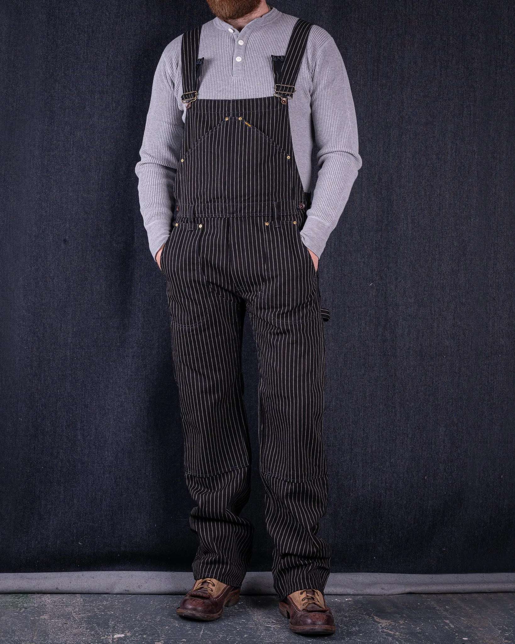 12oz Wabash Double Knee Overalls - Black