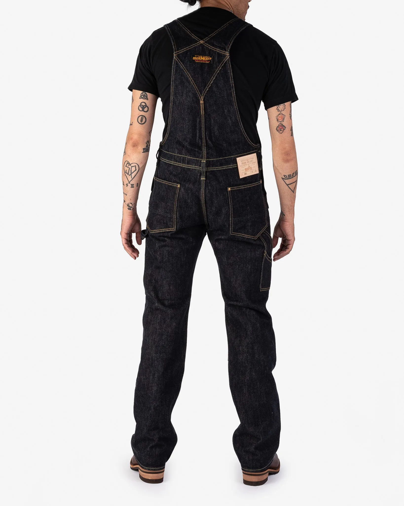 21oz Selvedge Denim Double Knee Overalls - Indigo