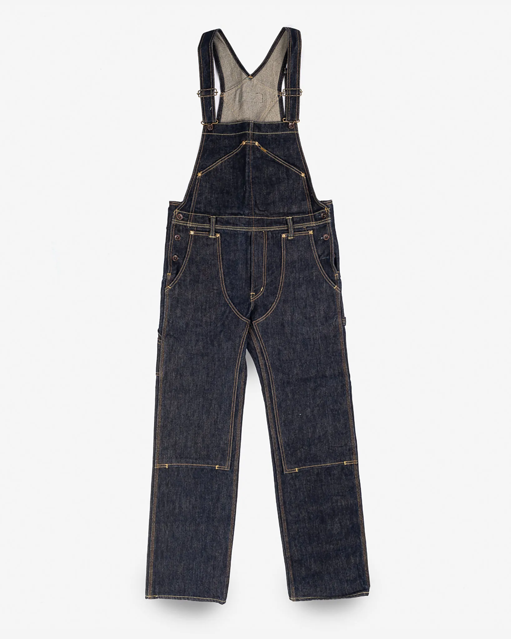 21oz Selvedge Denim Double Knee Overalls - Indigo