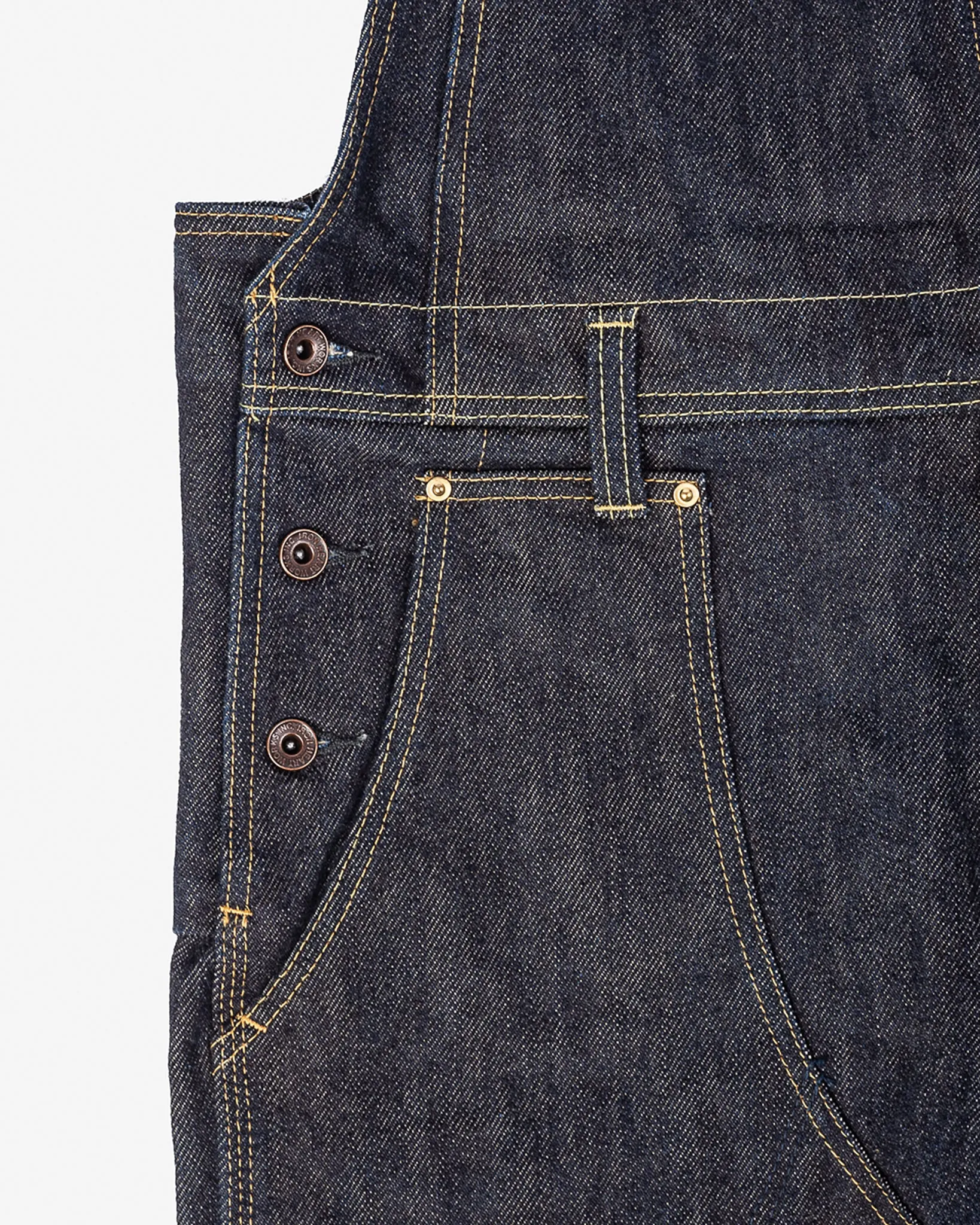 21oz Selvedge Denim Double Knee Overalls - Indigo