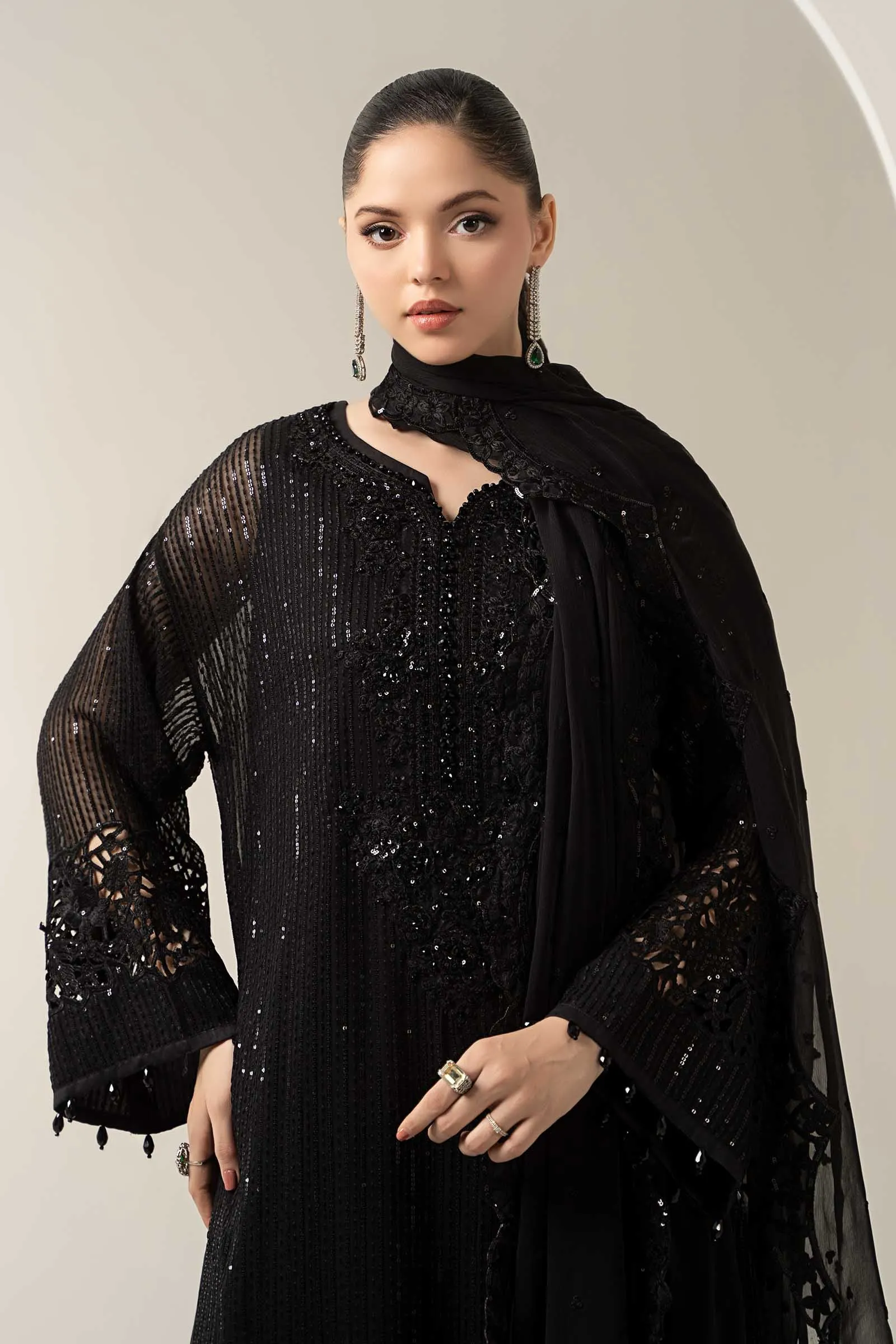 3 Piece Embroidered Chiffon Suit | SF-EA25-03