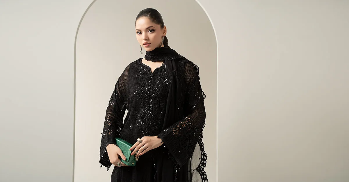 3 Piece Embroidered Chiffon Suit | SF-EA25-03