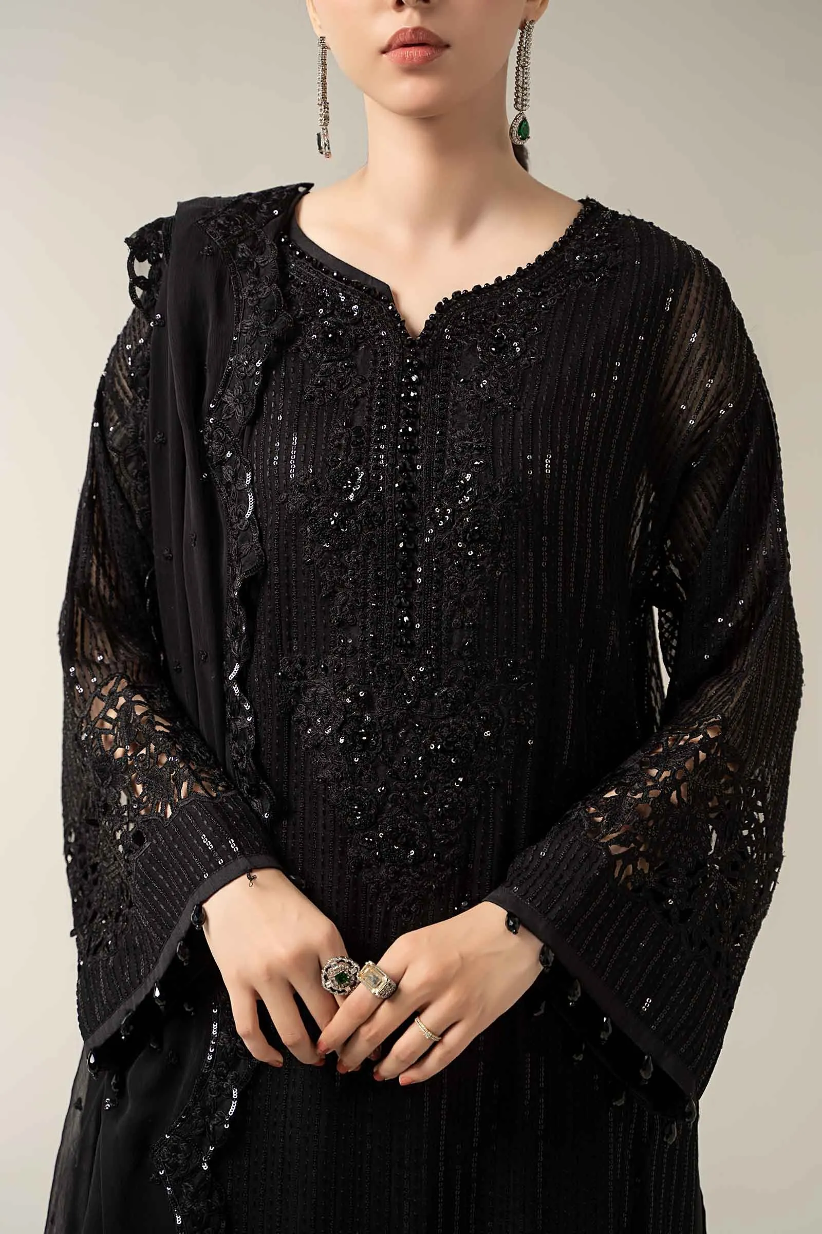 3 Piece Embroidered Chiffon Suit | SF-EA25-03
