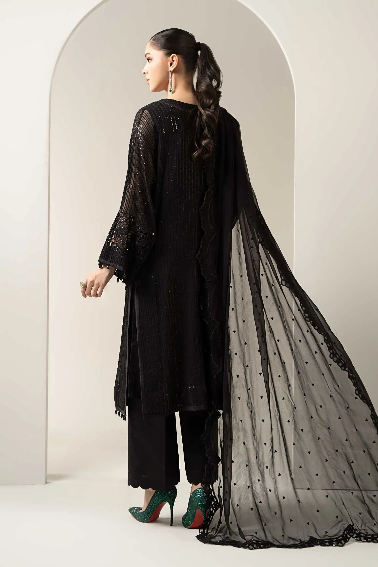 3 Piece Embroidered Chiffon Suit | SF-EA25-03