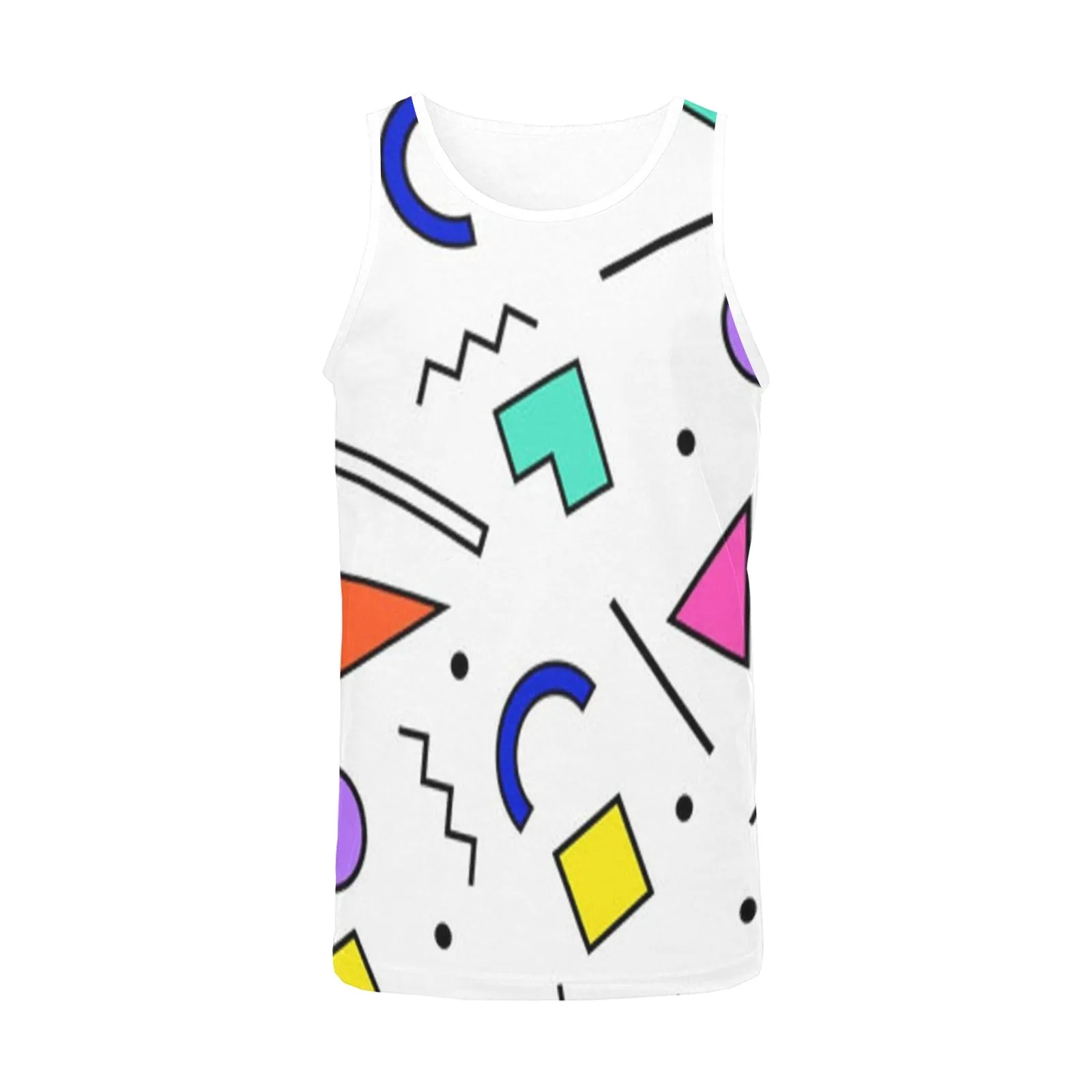 90s White Design Pattern Men's All Over Print Tank Top