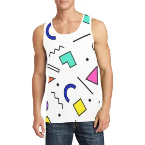 90s White Design Pattern Men's All Over Print Tank Top