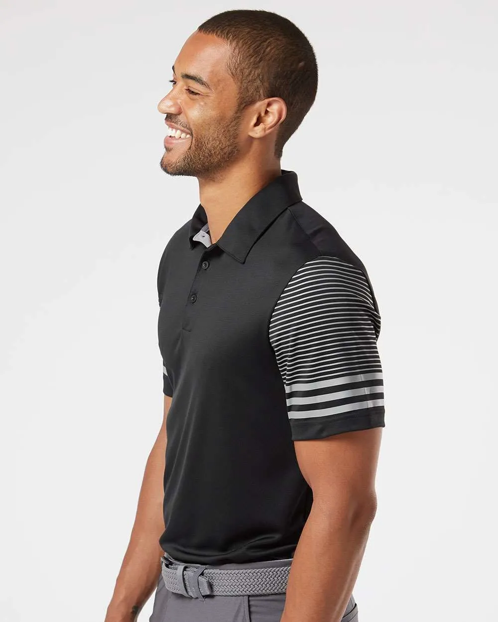 A2080 Mens Striped Sleeve Polo