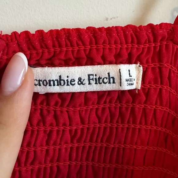 Abercrombie &amp; Fitch Camille Midi Dress in Red - Size L