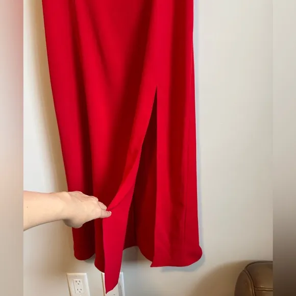 Abercrombie &amp; Fitch Camille Midi Dress in Red - Size L