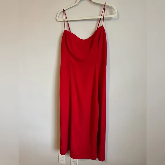 Abercrombie &amp; Fitch Camille Midi Dress in Red - Size L