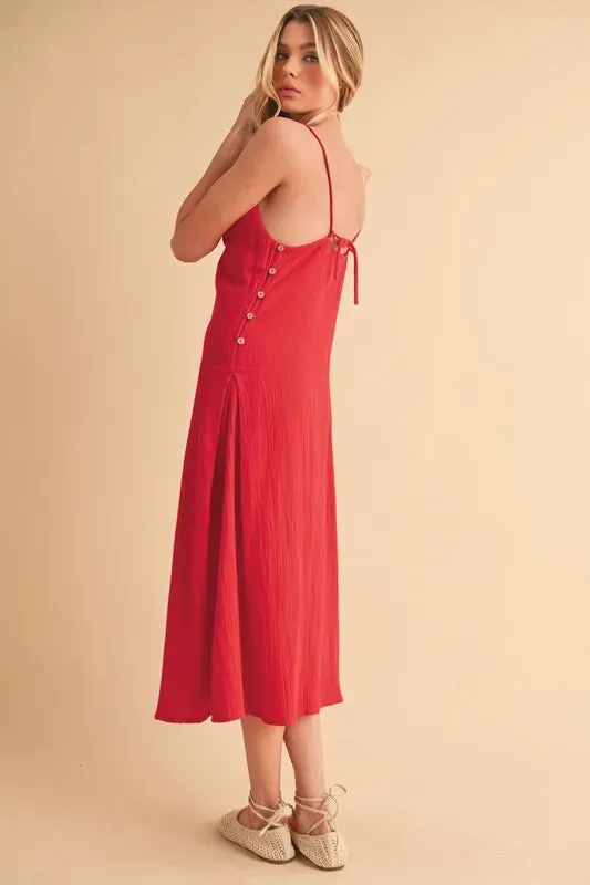 Aemi Co Side Button Midi Cami Dress