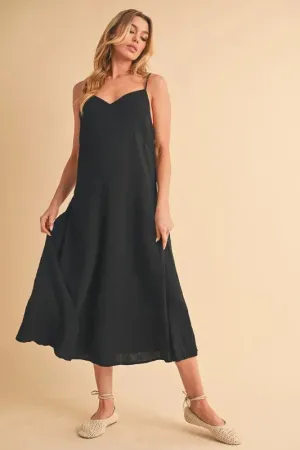 Aemi Co Side Button Midi Cami Dress