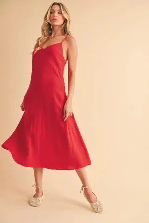 Aemi Co Side Button Midi Cami Dress