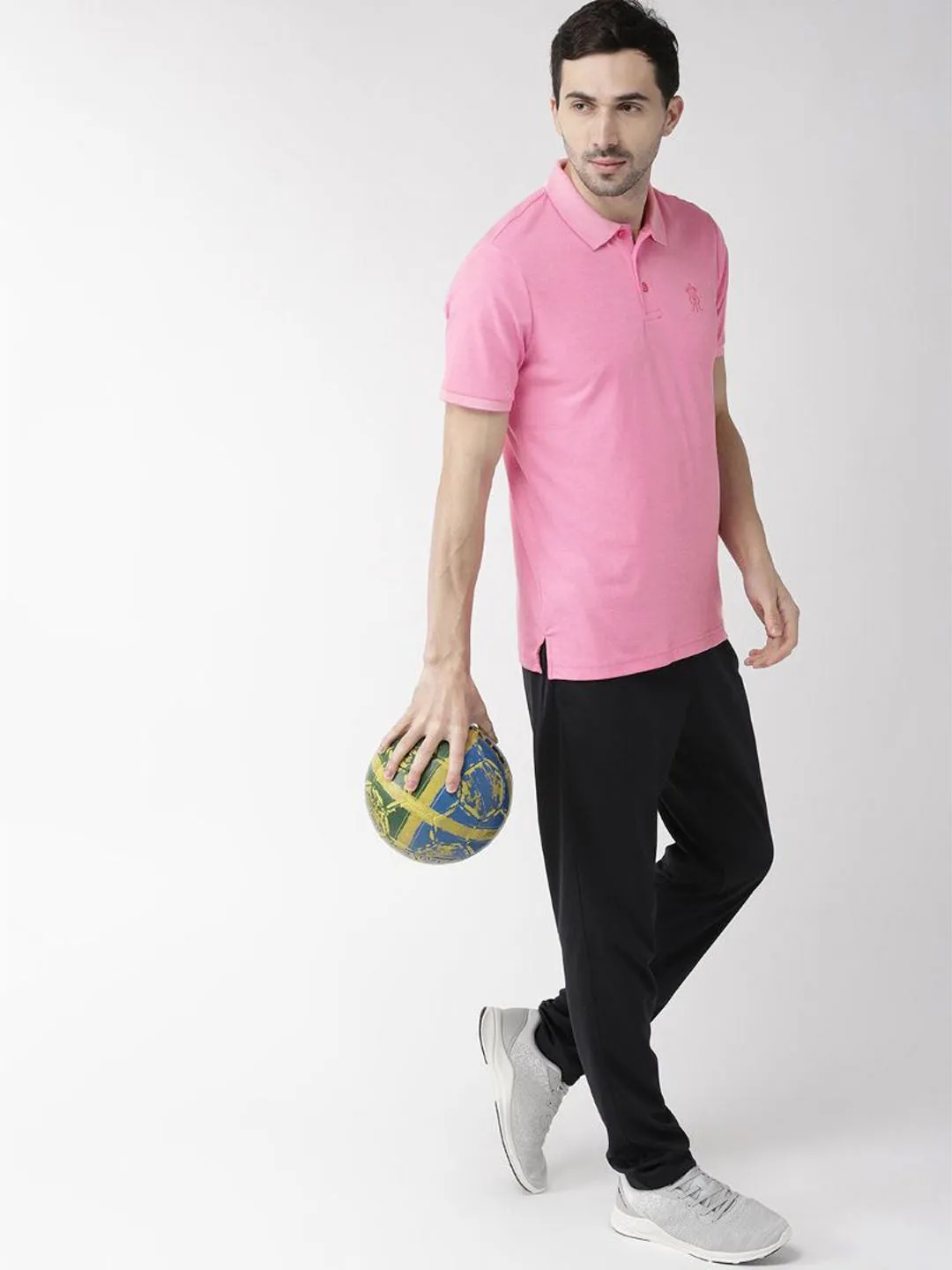 Alcis Men Pink Rajasthan Royals Solid Polo Collar T-shirt