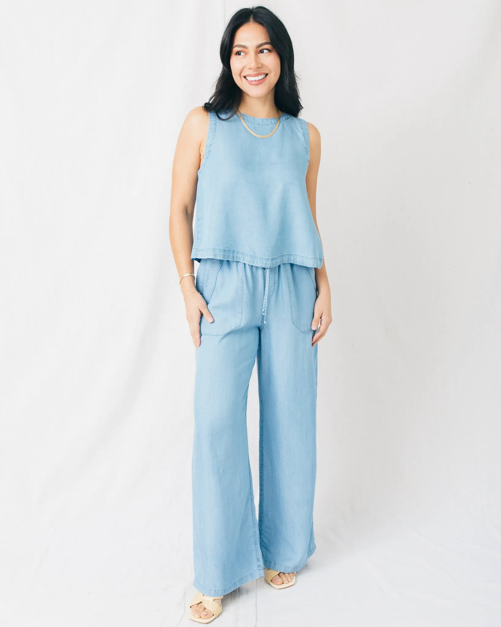 Alexis Drawstring Waist Wide Leg Pants