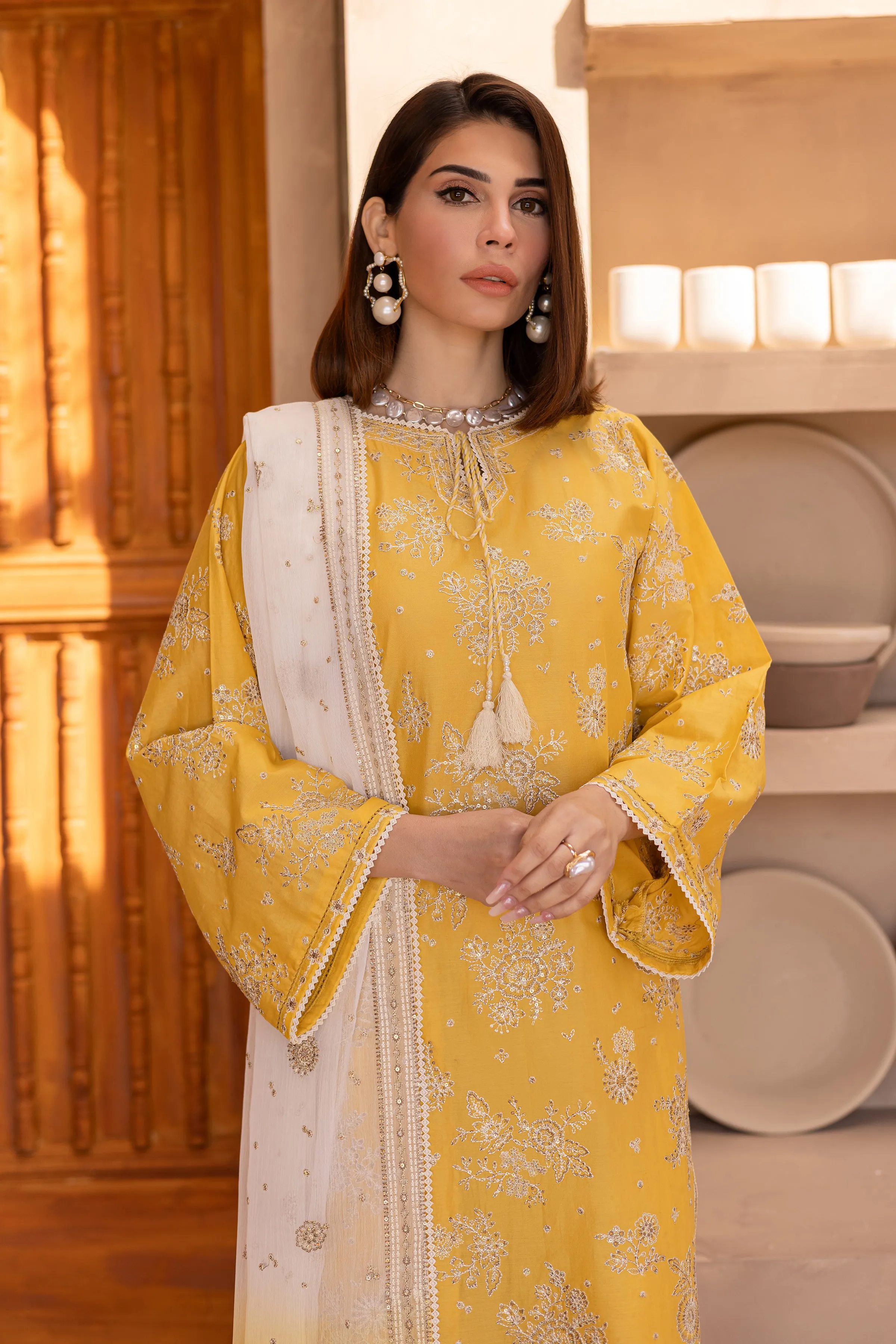 Aliea 3Pc - Embroidered Luxe Pret