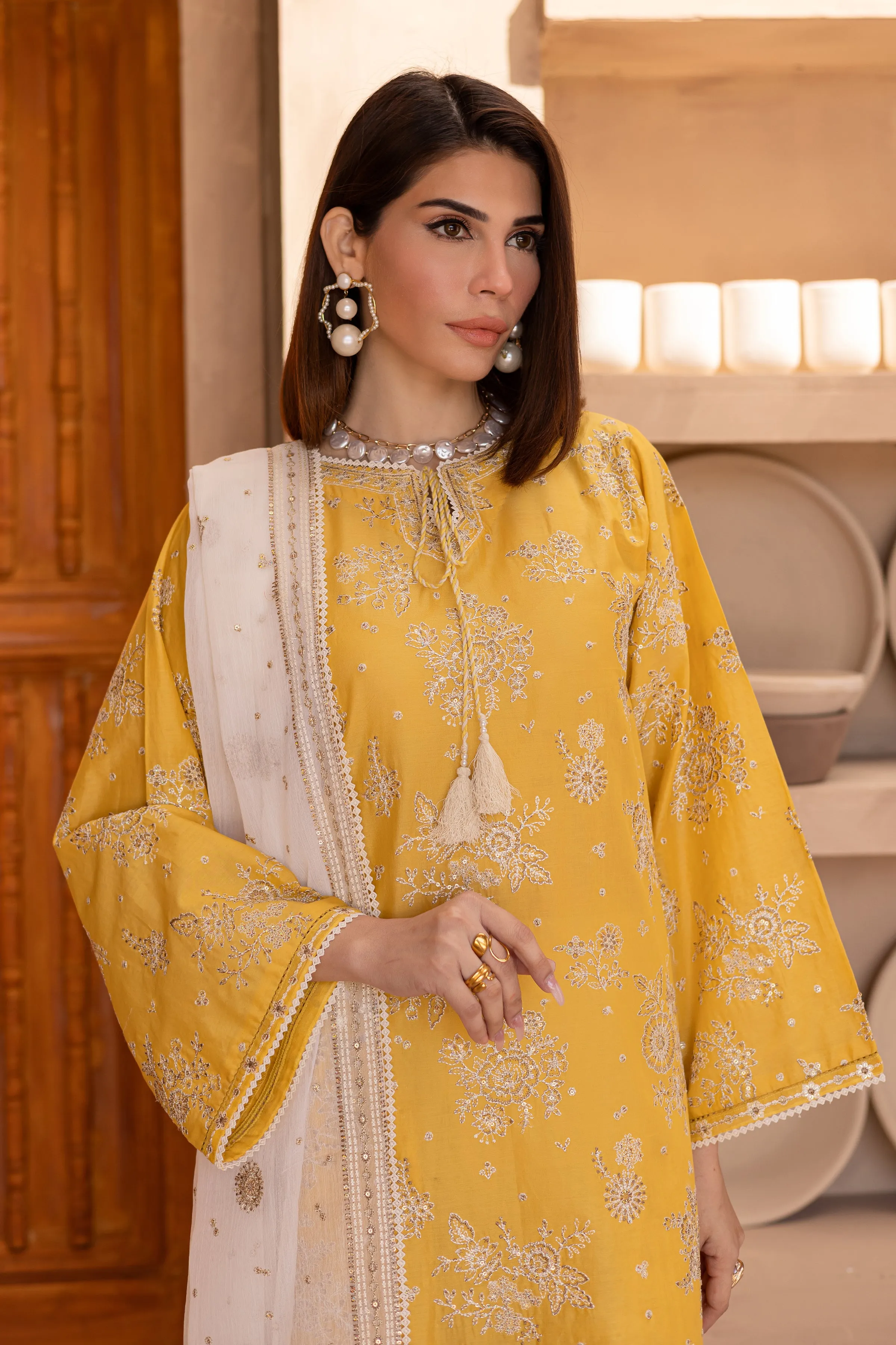 Aliea 3Pc - Embroidered Luxe Pret