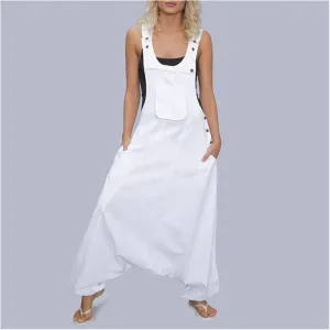 Ashley Sleeveless Relaxed Fit Harem Bib Overalls