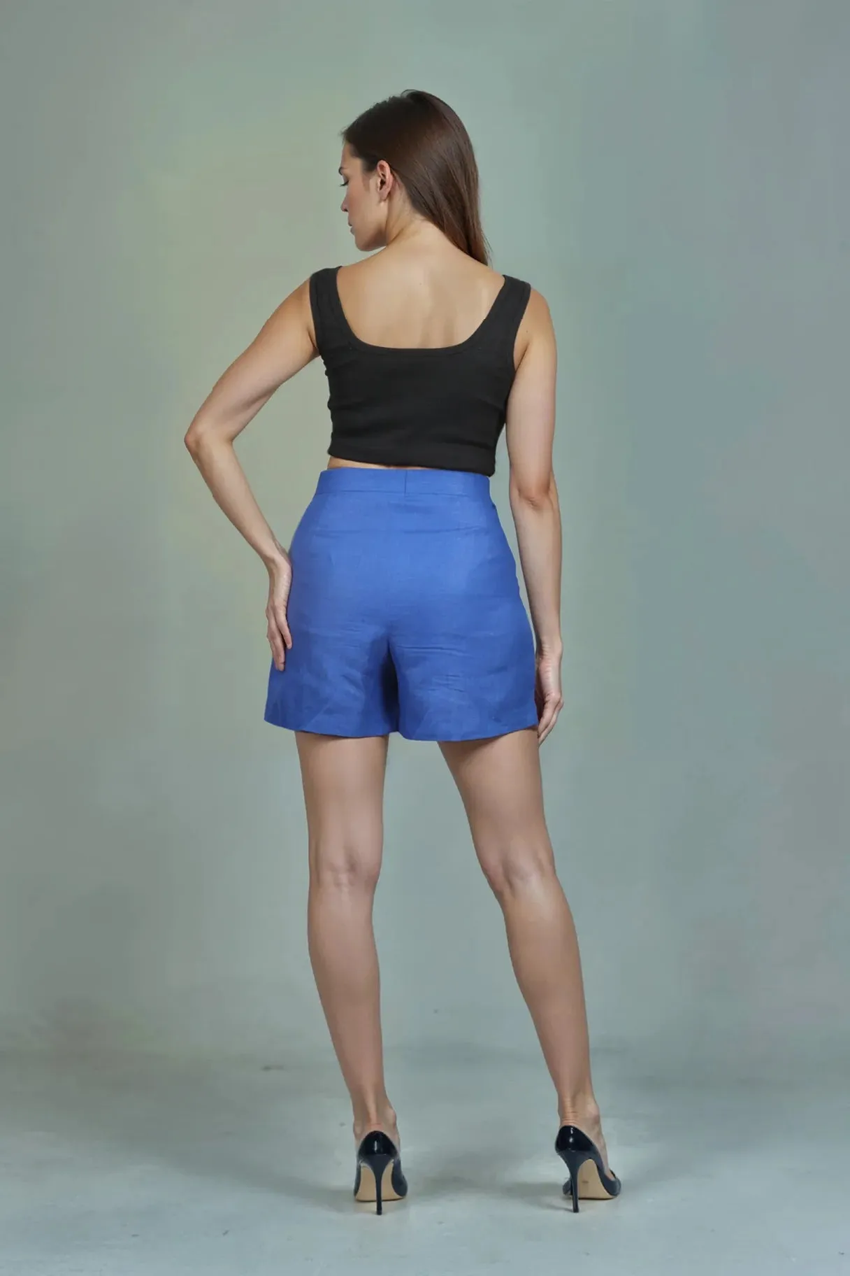 Azure Linen Shorts