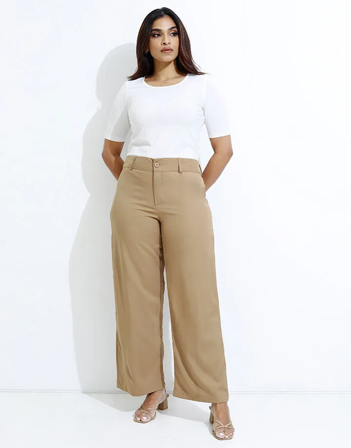 Back Elastic Waist Pant with Belt