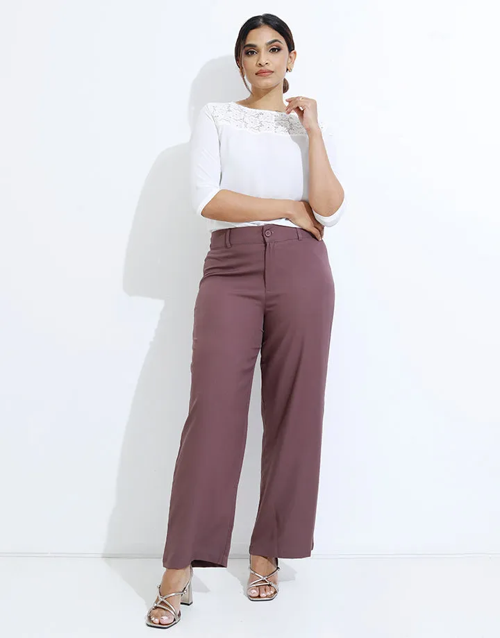 Back Elastic Waist Pant with Belt