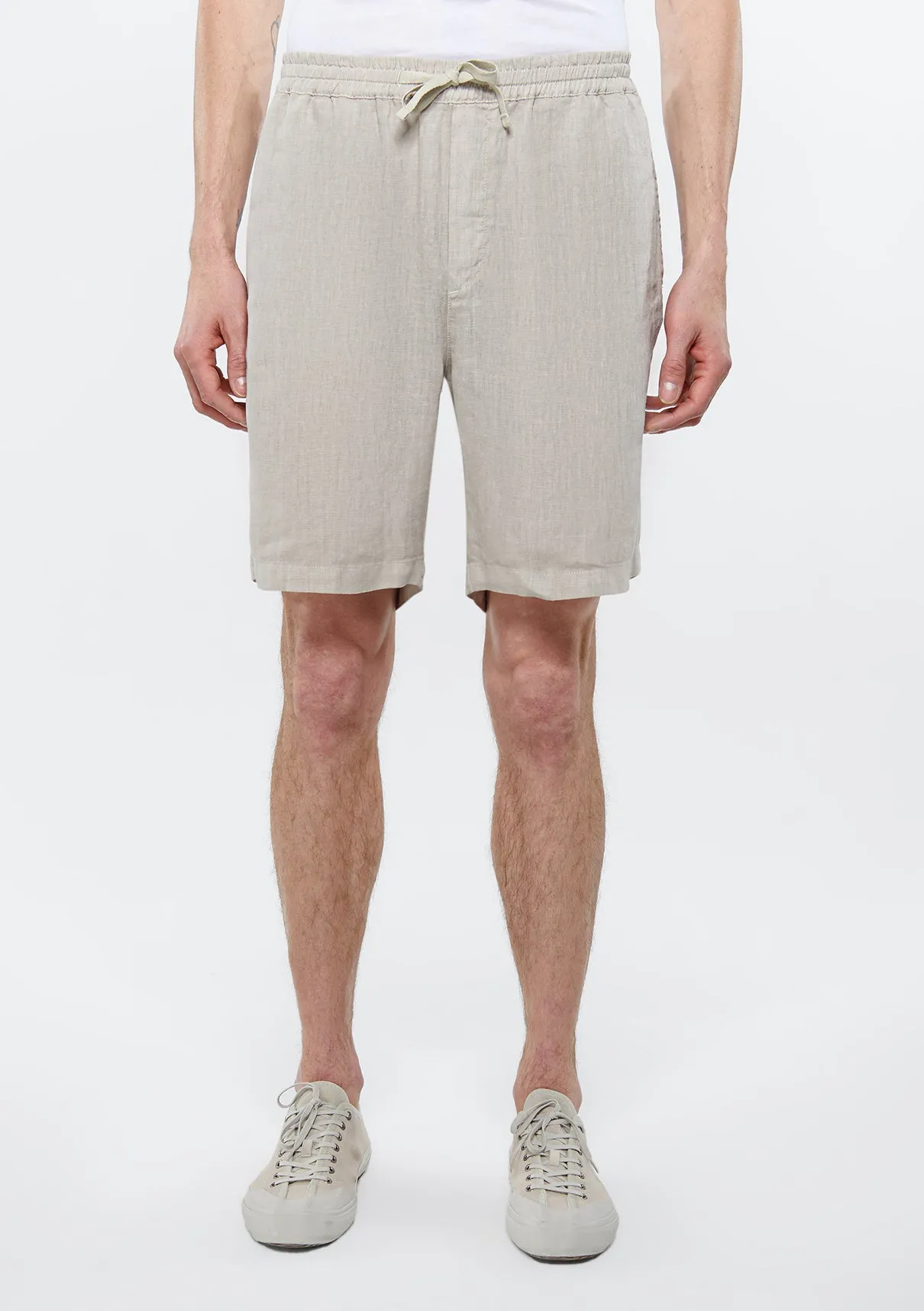 Beige Linen Shorts