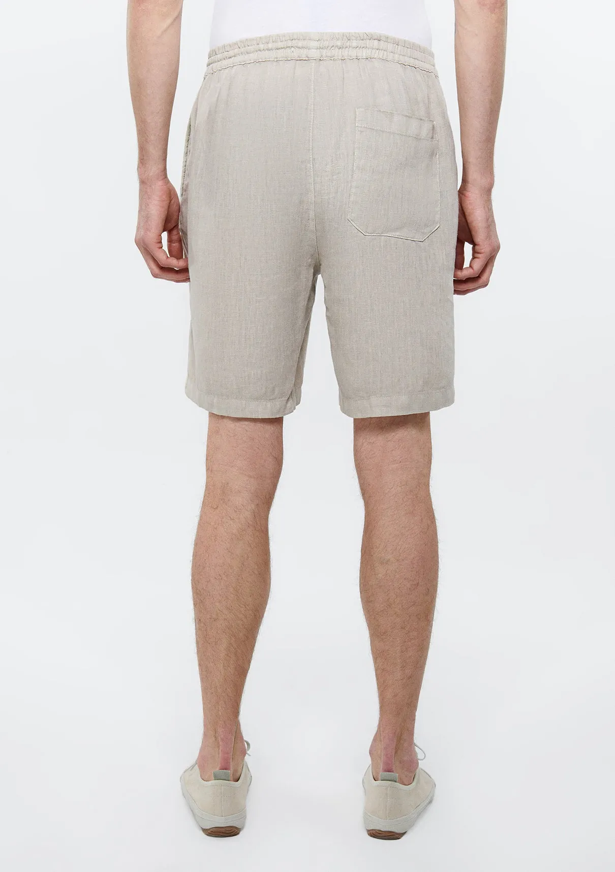 Beige Linen Shorts