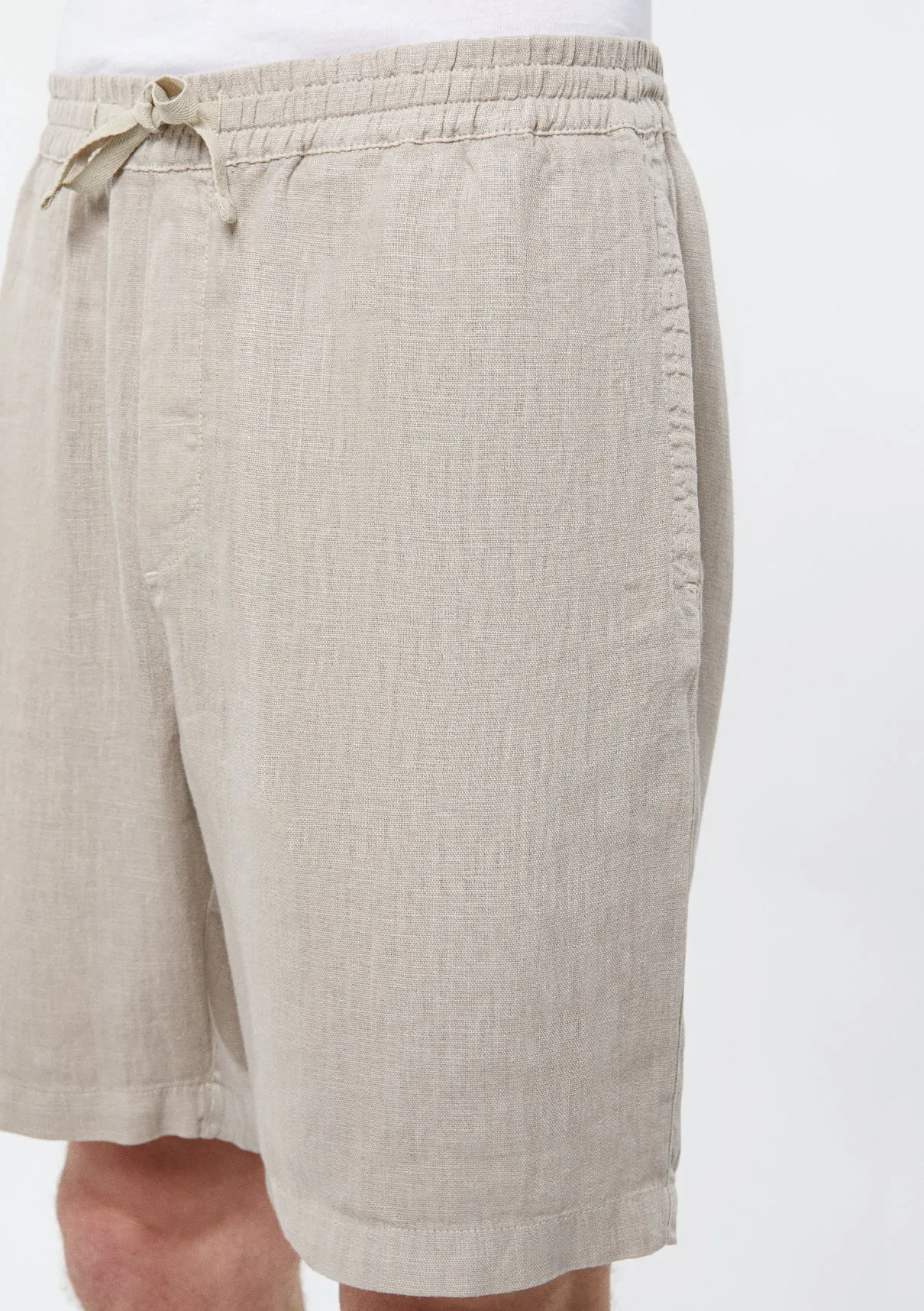 Beige Linen Shorts