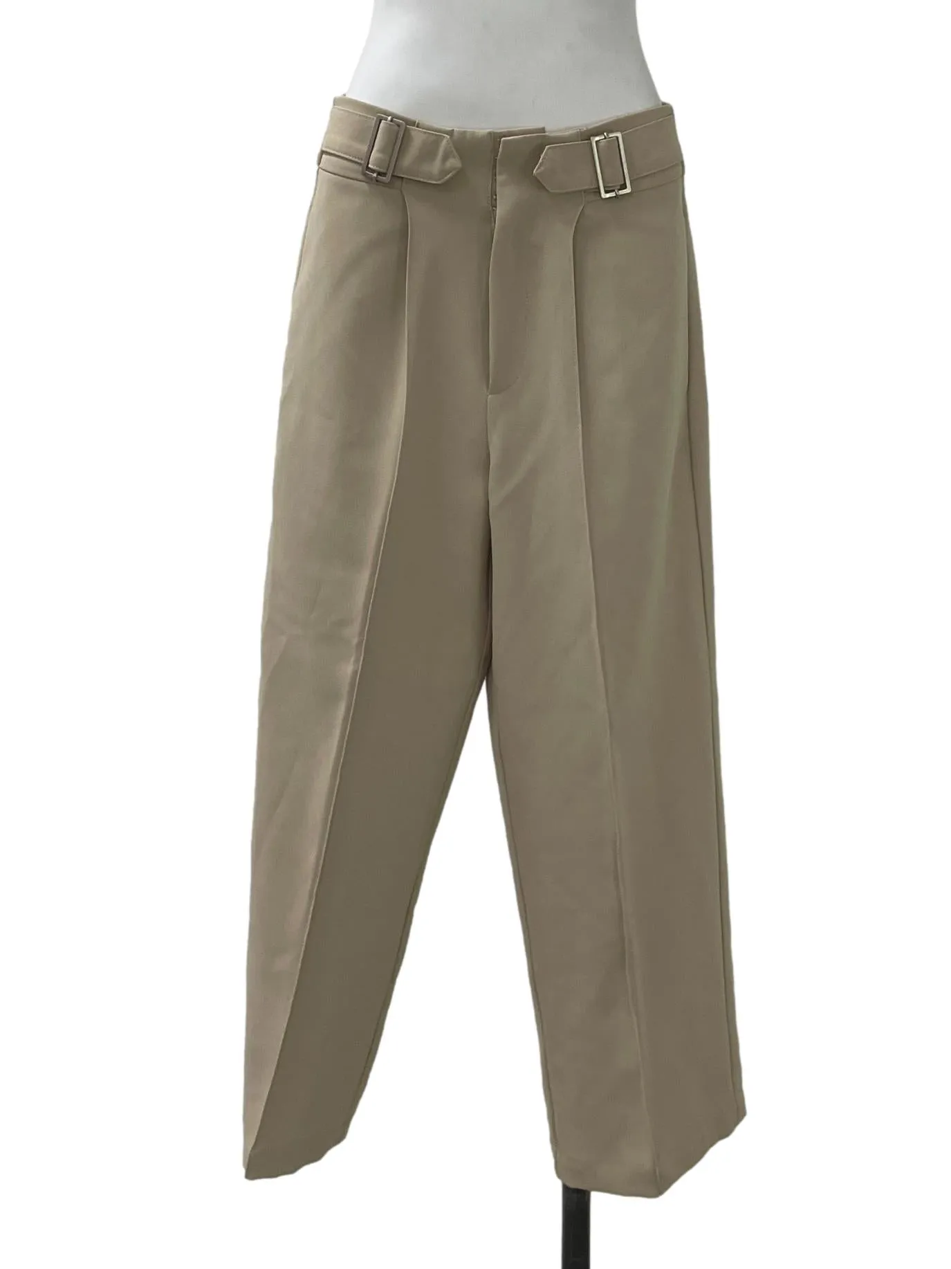 Beige Pleated Culottes