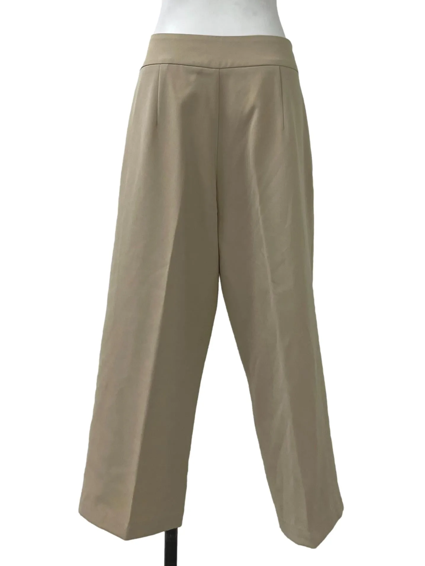 Beige Pleated Culottes