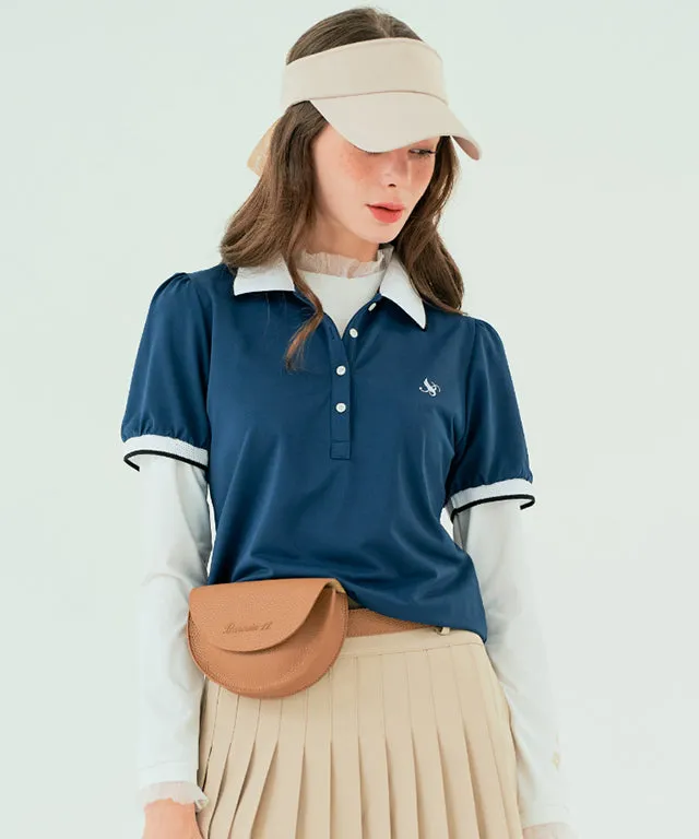 BENECIA 12 Apple Pique T-Shirt - Dark Blue