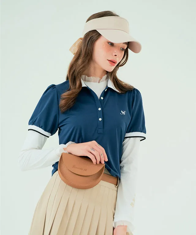 BENECIA 12 Apple Pique T-Shirt - Dark Blue