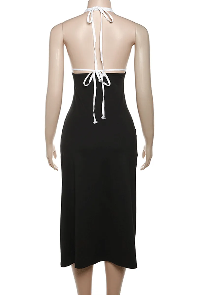 BI847 Cami Plunging Midi Dress