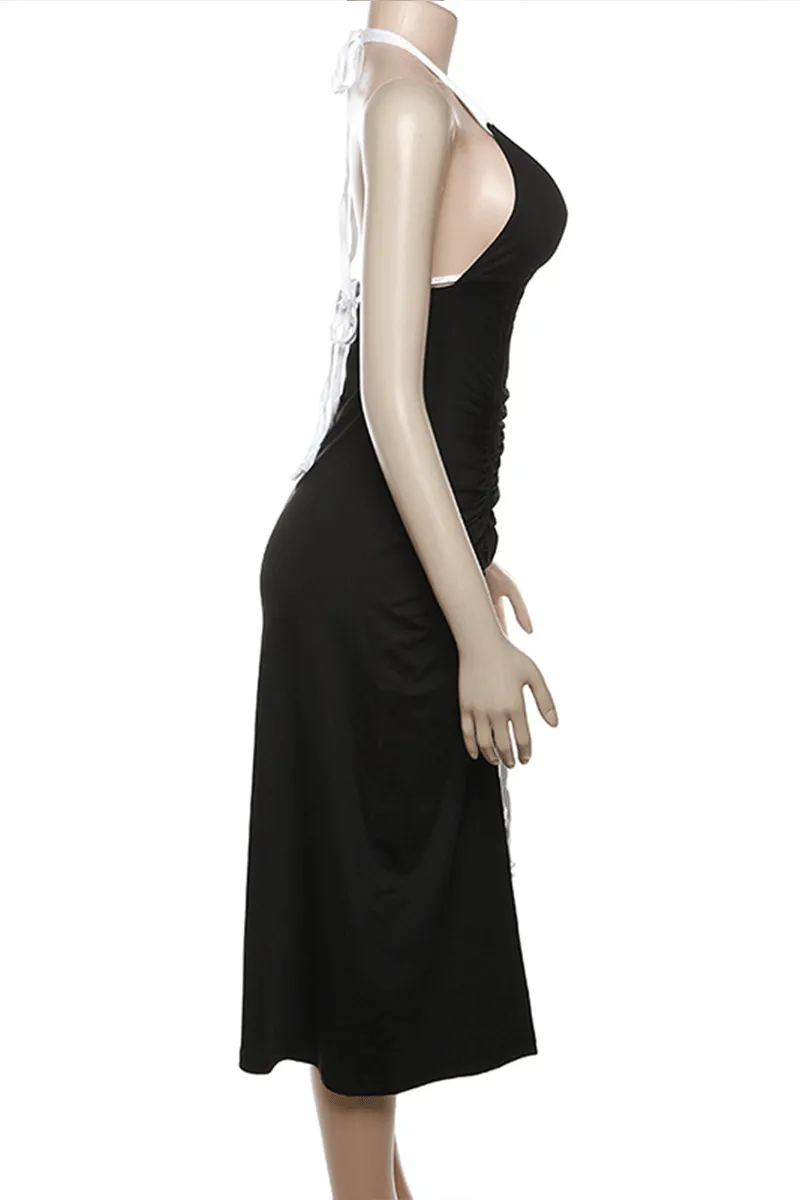 BI847 Cami Plunging Midi Dress