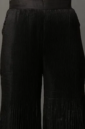 Black Pleated Flared Sharara