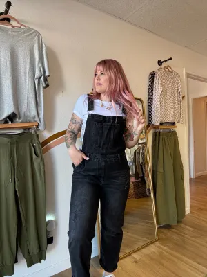 Black Straight Leg Overalls