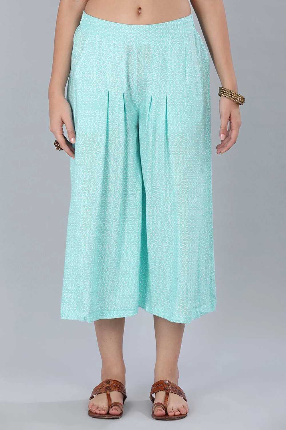 Blue Printed Culottes