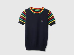 Boys Short Sleeve Striped Sweater