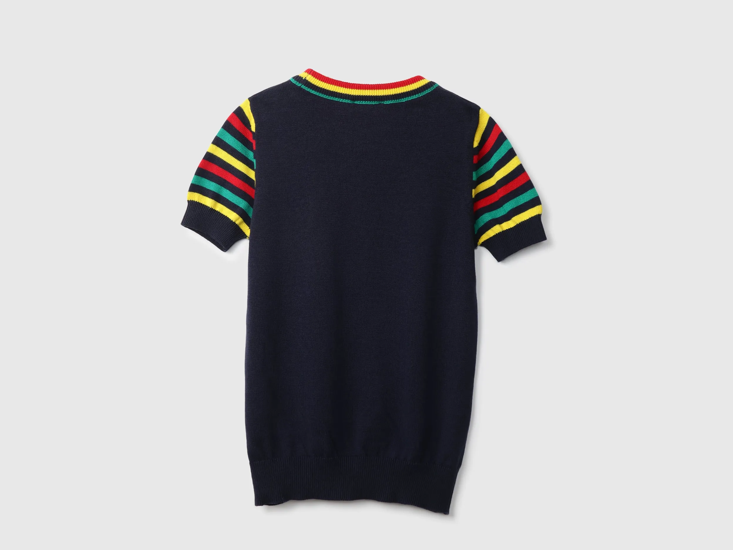 Boys Short Sleeve Striped Sweater