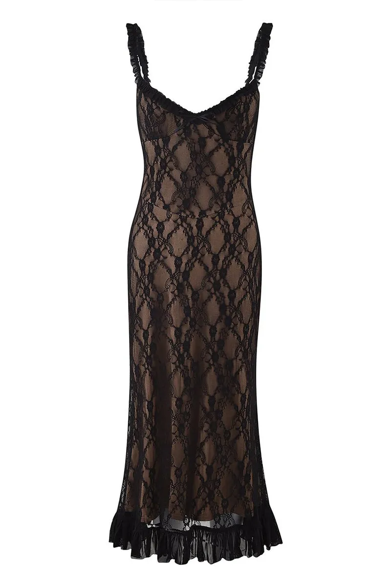 BR3223 Lace Camisole Midi Dress
