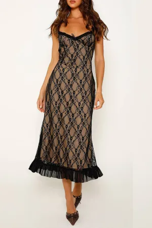 BR3223 Lace Camisole Midi Dress