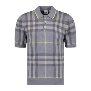 BURBERRY'Cartner' Short Sleeve Check Shirt Grey