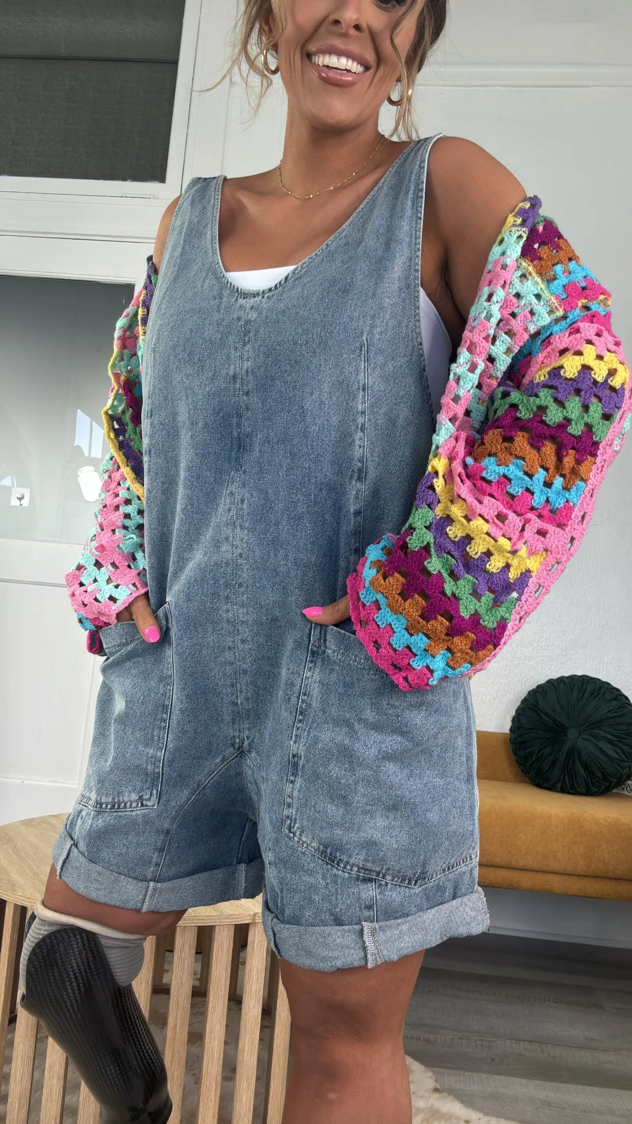 BY TOGETHER: Baggy Denim Shortalls